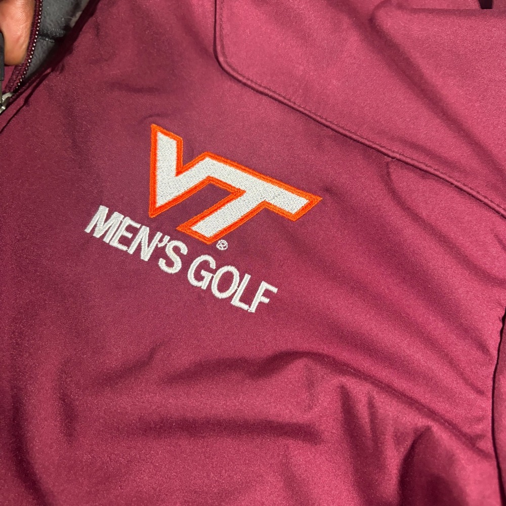 Nike Jacket Mens L Maroon Virginia Tech VT Mens Golf Packable Hood 476243-669 - Picture 5 of 11